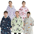 Wholesale Kids Sherpa Wearable Blanket Unisex Warm Fleece Blanket Hoodie Oversized Children Sleeved Hooded Blanket Manufacturer