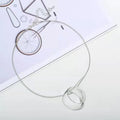 TongLing Trendy Fashion Glossy Minimalist Short Necklace Female Geometric Circular Pendant Necklace for Daily Life