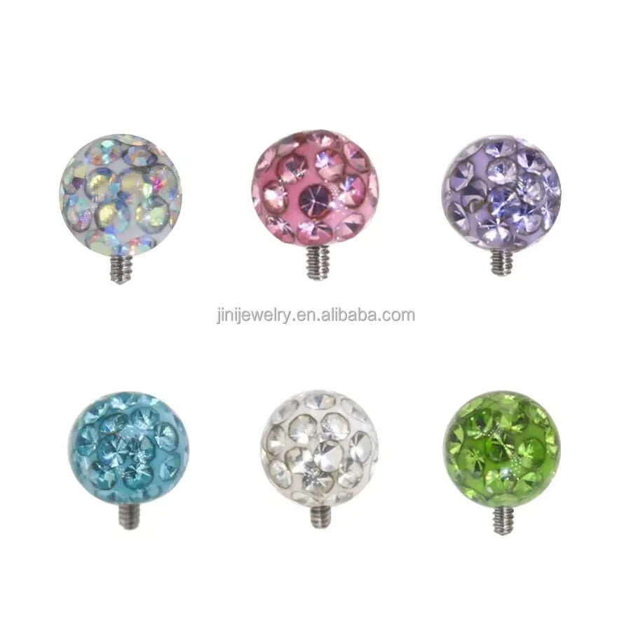 Wholesale Epoxy Covered Ferido Ball Surgical Steel InternallyThreaded Ball Piercing Jewelry Spare Parts Accessories Body Jewelry