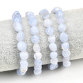 Healing Crystal Natural Stone Ladies Bracelet Blue Lace Agate Tumbled Nugget Bracelet Jewelry Holiday Gift