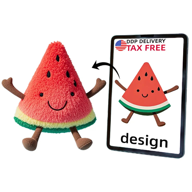 OEM ODM Watermelon Plush Doll Cartoon Fruit Plush Custom Logo Plush Toy Manufacturer