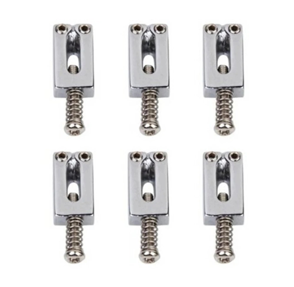 6 Pack Tremolo Bridge Saddles for Strat  and Electric Guitars Nickel Tremolo Guitar Bridge Saddle