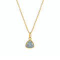 Trillion Cut Gemstone Pendant Necklace 18K Gold PVD Stainless Steel Link Chain Diamond Clear Colorful Zircon Birthstone Necklace