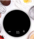 5Kg1g Multifunction Round Tempered Glass Electronic Battery Powered Auto Shut off LED Display Kitchen Scale