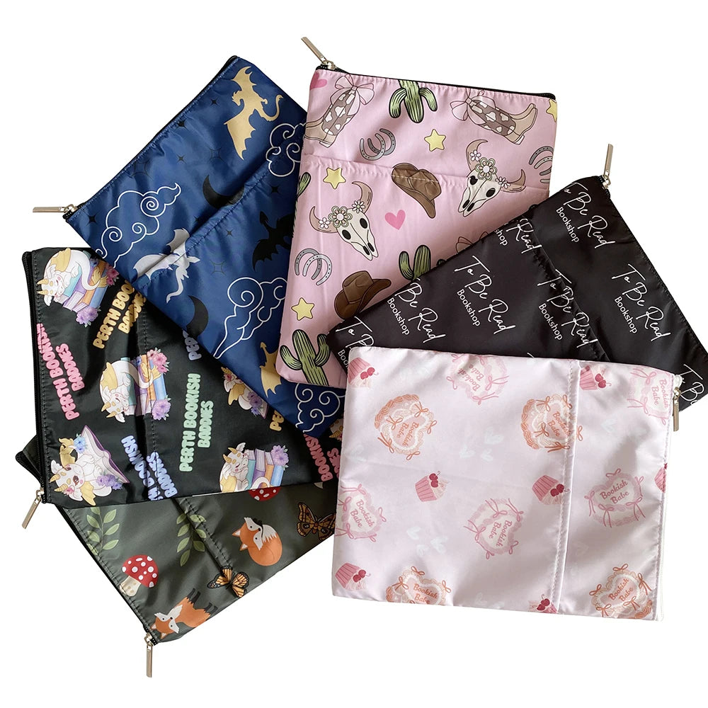 Custom Design E-reader Kindle Protector Sleeve Book Cover with Front Pocket Portable Zipper Book Pouch Gift for Book Lover