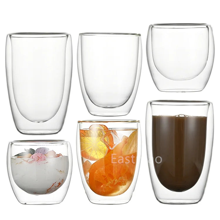 Wholesale Creative Egg Shape Borosilicate Double Wall Glass Mug Coffee Cups