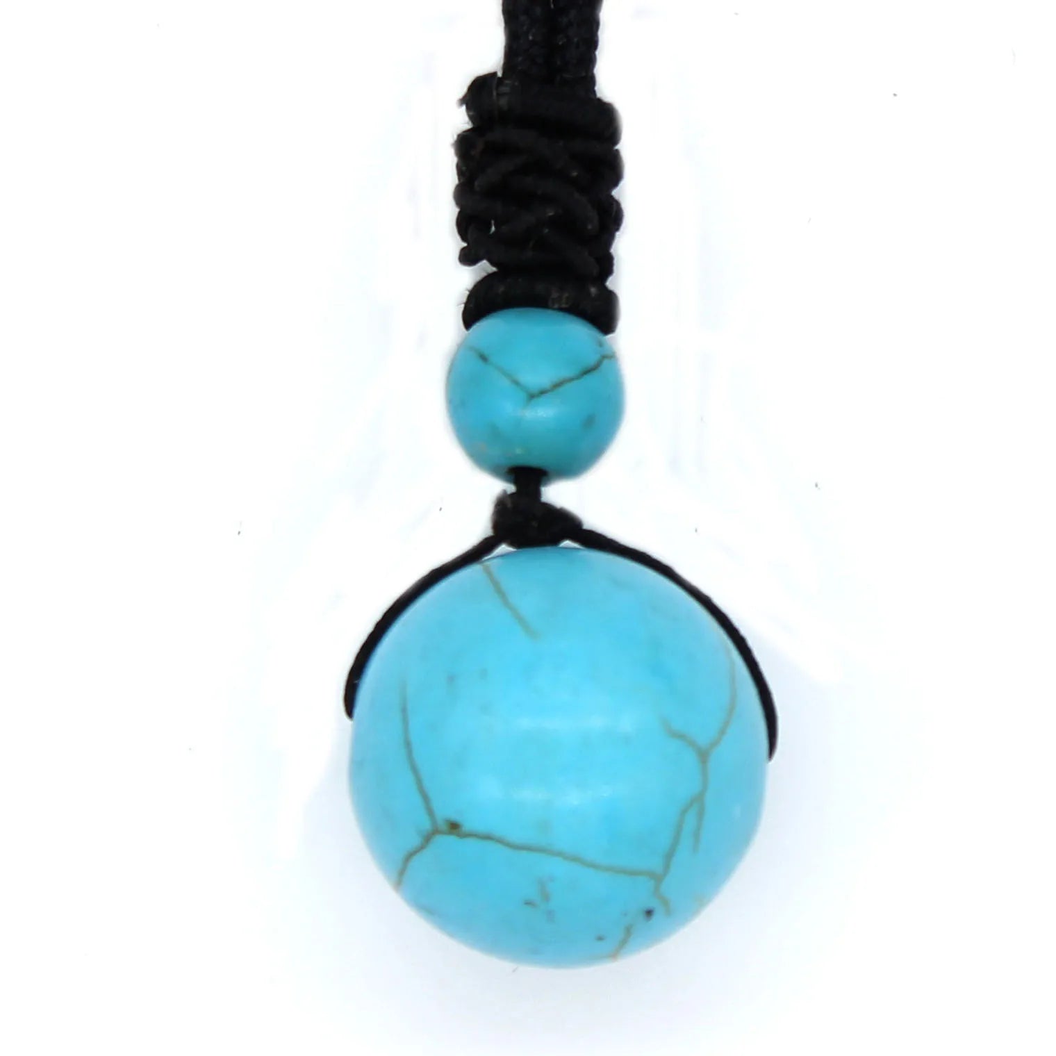 Hongzhuo Natural Blue Turquoise Beads Ball Pendant Transfer Lucky Crystal Energy Gift Healing Crystals Jewelry