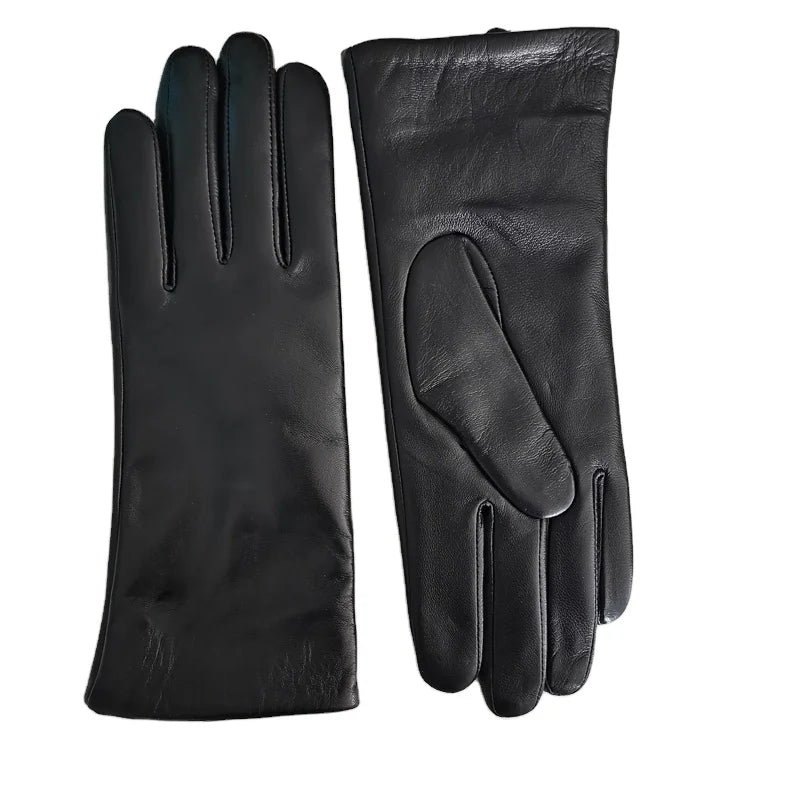 Sample Support Wholesale OEM Warm Touch Screen Genuine Sheepskin Winter Women Leather Gloves Sheepskin