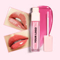 Custom Private Label Vegan High Pigment Makeup Cute Shimmer High Shine Thick Sticky Lip Gloss Bulk