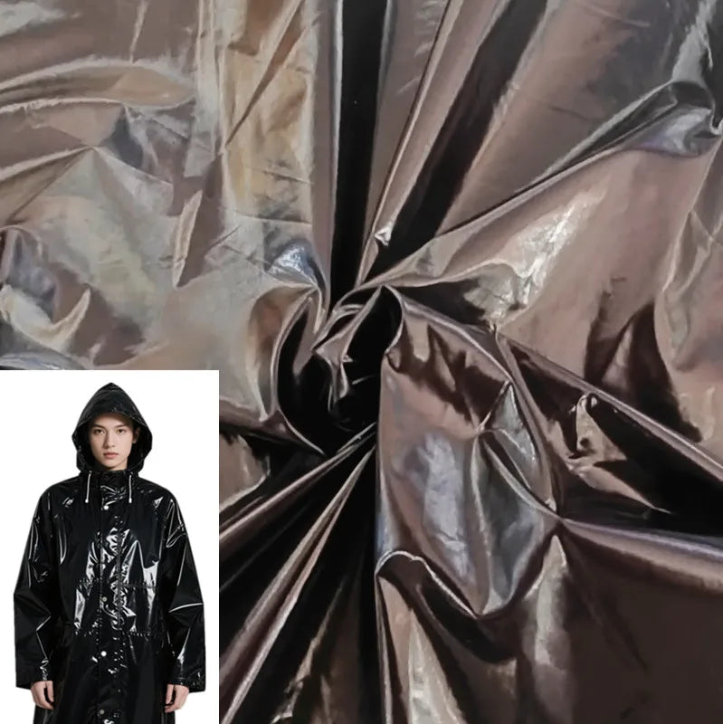 AQTQ Hot Selling Waterproof 380T Pu Glossy Nylon Taffeta Fabric for Raincoat