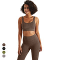 2022 High Quality Wholesale Sports Bra and Leggings Yoga Suit Active Wear Workout Athletic Gym Custom Ribbed Seamless Yoga Sets