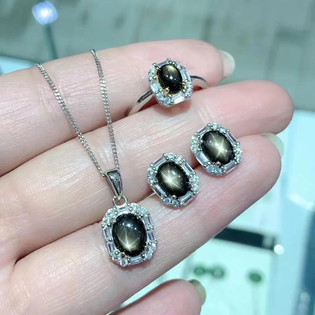 Wholesale Indian Bridal Wedding Jewelry Sets Natural Sapphire Fashion Stand Display for Engagement Anniversary CMA Certified