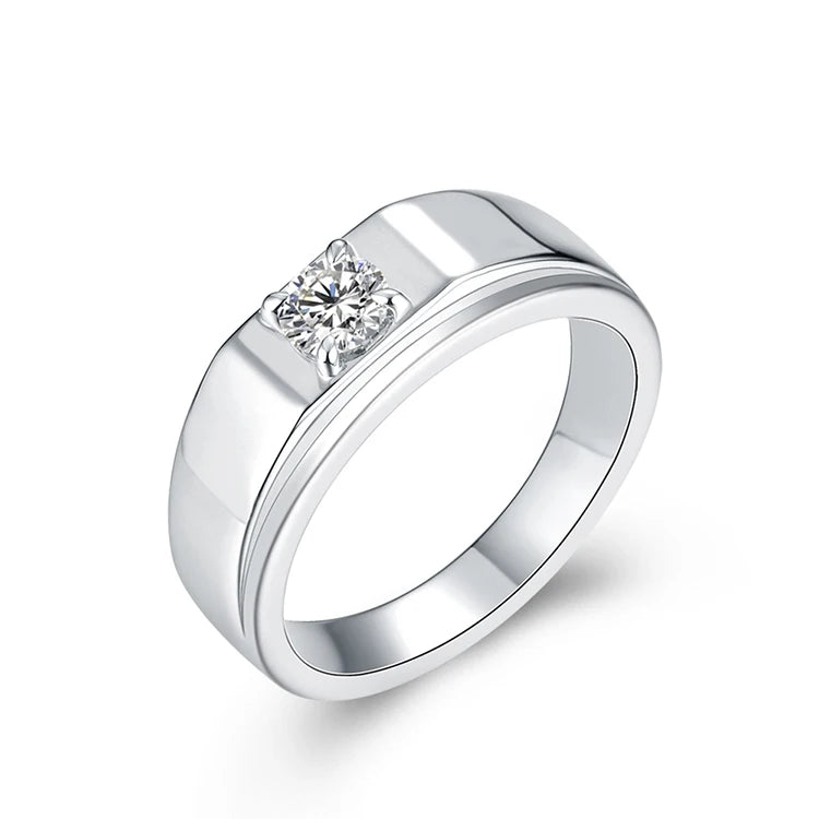 Attagems New Classic Luxury Engagement Moissanite Ring Couple Wedding Anniversary Hiphop Fine Jewelry