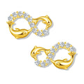 Dropshipping 925 Sterling Silver Dolphin Stud Earrings for Women Cute Delicate Gold Plated Zircon Trendy Stylish for Party Gift