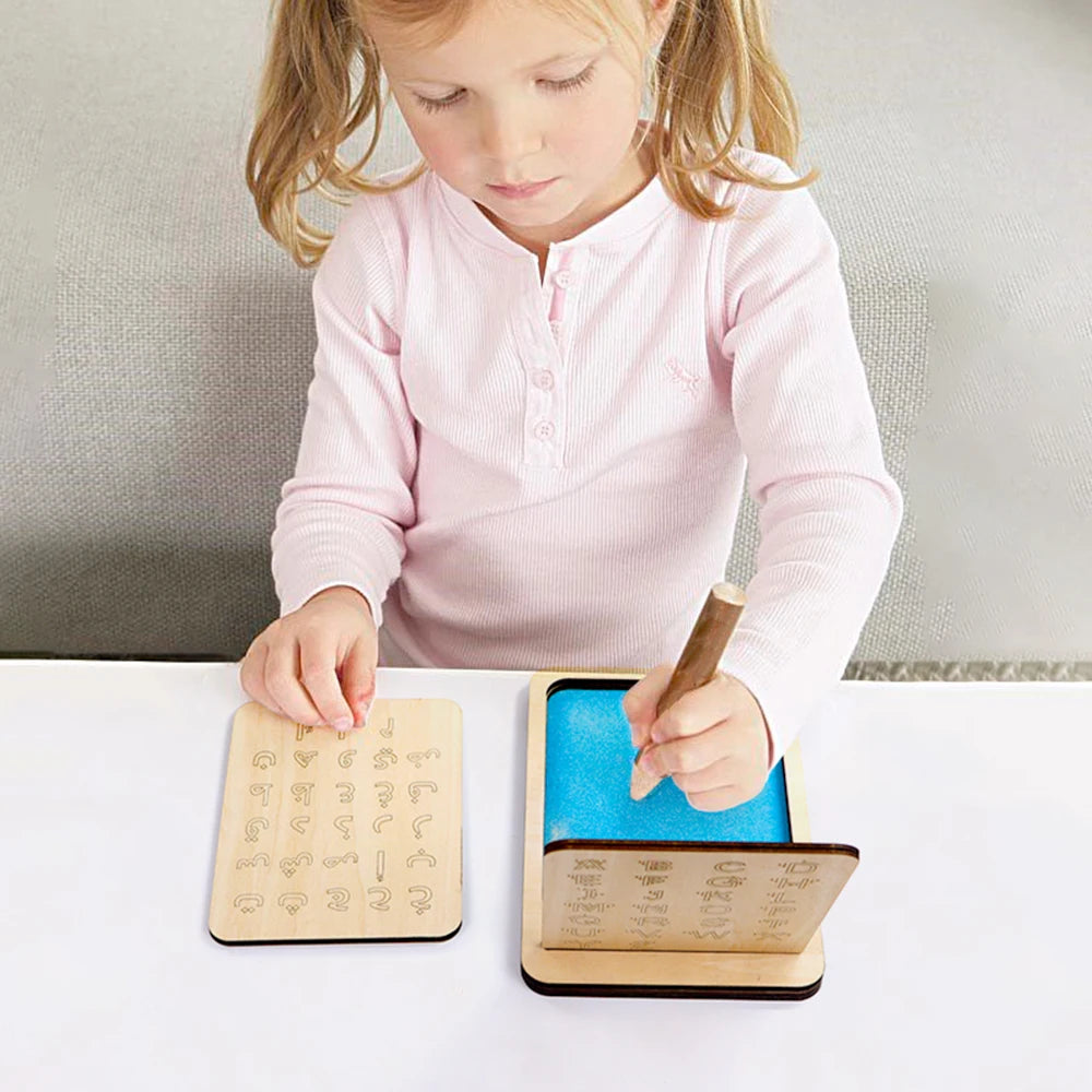 Best Selling Montessori Arabic Alphabet Board Eco-Friendly Wooden Education Sensory Toy for Children Hand Carved Engraving