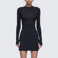 2025 Summer Women Clothing Solid Mini Dresses Bodycon Latest Designs Black Long Sleeve Sexy Ladies Bodycon Mini Dress