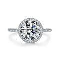 Handmade Round Diamond Trendy 925 Sterling Silver Big Stone Engagement Wedding Ring For Women