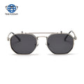 Teenyoun 2022 New Oval Frame Polarized and Women Trendy Street Shooting Hip Hop Glasses Sunglass Retro Flip-Open Sunglasses Men