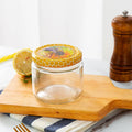 Supplier 350 ml 12 oz Salsa Empty Clear Round Jam Spice Honey Glass Food Storage Jar with Gold Metal Twist Off Lug Lids