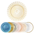 Wholesale Outdoor Wedding Table Decorate Round 32cm Pink Silver Clear Gold Rim Line Glass Charger Plates for Hotel Event Party