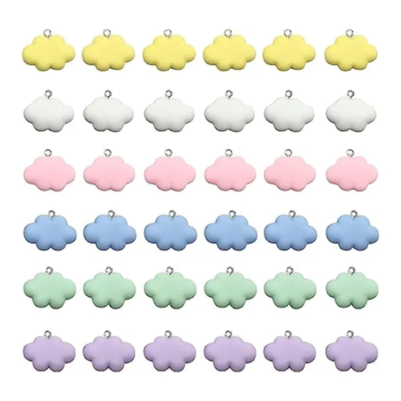 3D Cartoon Cloud Pendants Cloud Charms Jewelry Making Colorful Cute Resin Charms for Earrings Necklace Jewelry Accessories