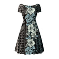Hot Sales Sweet Natural Pacific Island Samoa Polynesian Floral Midi Dress Casual O-Neck Party Plus Size Women's Clothing