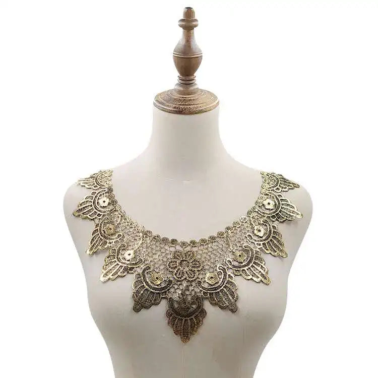 Direct Manufacturer 100 % Polyester Custom Design Round Collar Lace for Clothing