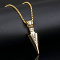 Stainless Steel Dragon Bone Trendy 14K Gold Silver Plated Link Chain Mature Arrowhead Necklace for Men