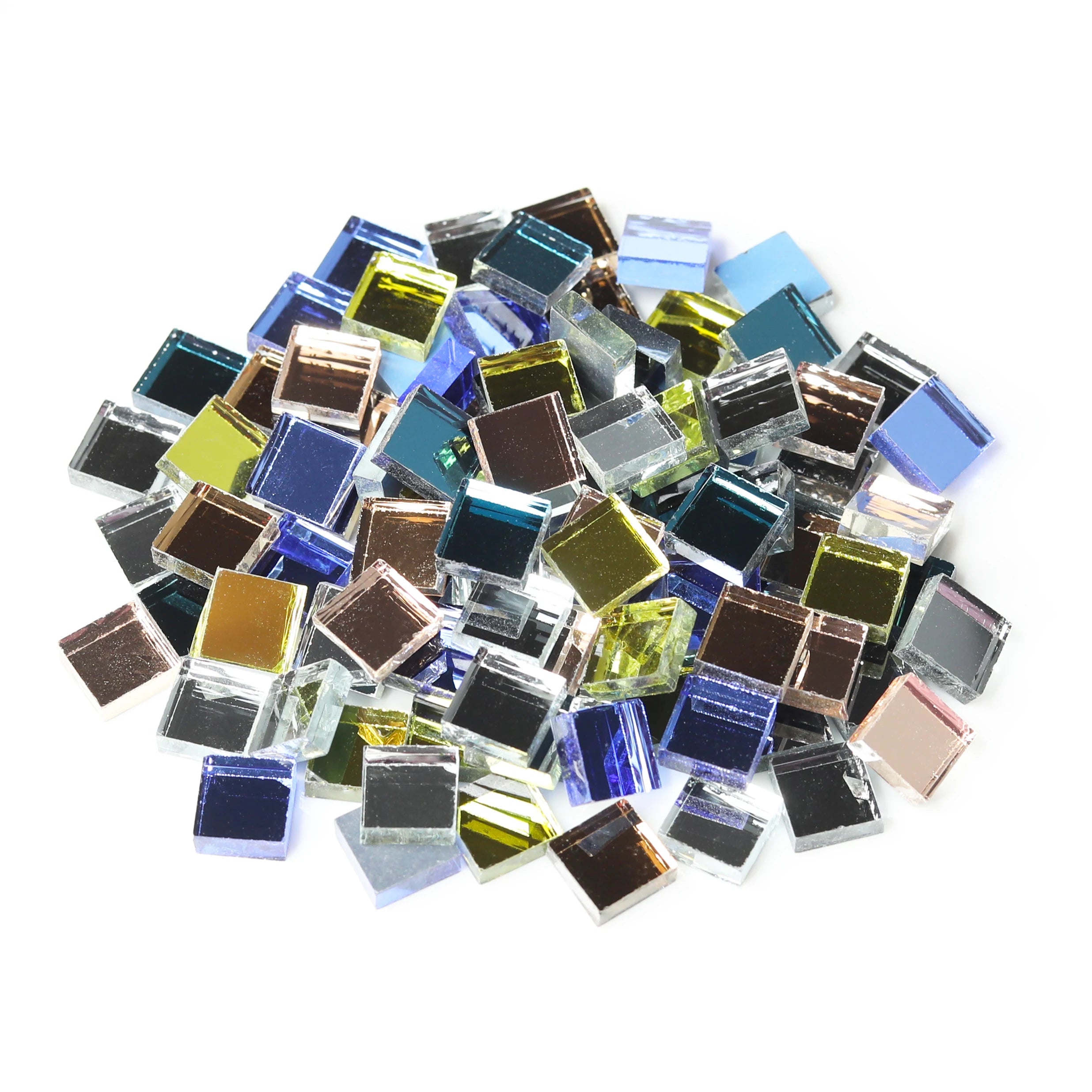 Buenoarte Modern Square Art Colourful 4mm Water Resistant Mirror Glass 1 Year Warranty for DIY Mosaic Craft Room Hobby Material
