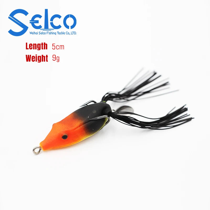 Selco 50Mm 9G Silicon Skirt Spinner Fishing Bait and Lures Bass Fishing Frog Lures 40Mm Frog Fishing Lure