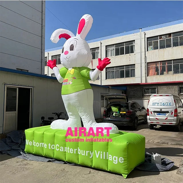 Advertising Easter Festival Inflatable Printing logo Green Bunny Balloon Props
