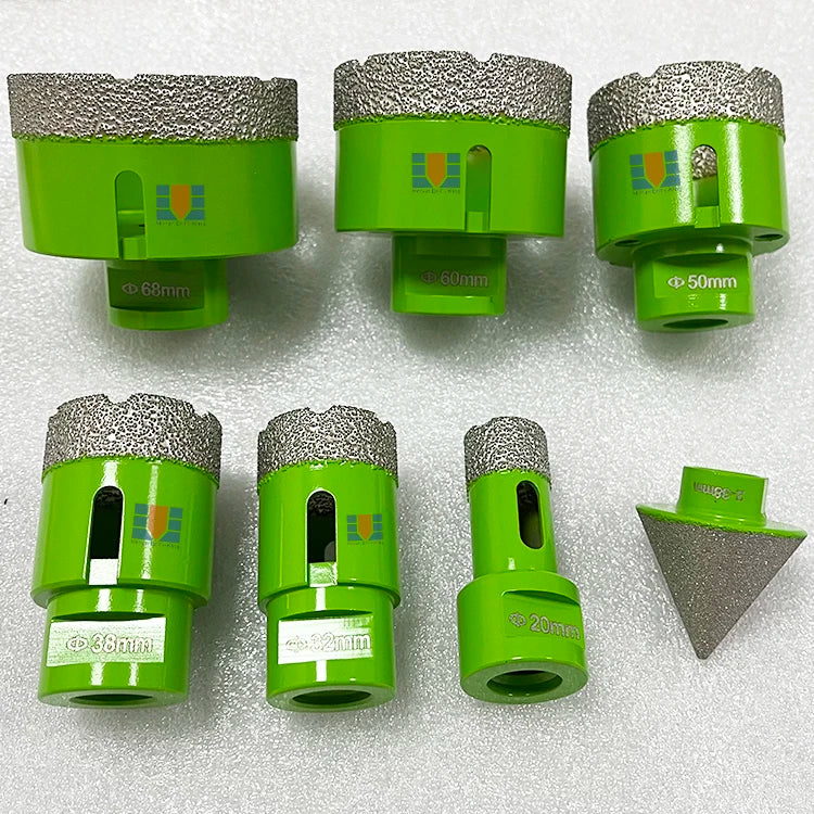 New Green Diamond Hole Saw Diamond Drilling Bits Dry Core Bit Drill Set Braze High-Quality Diamond Crown for Tiles Ceramics