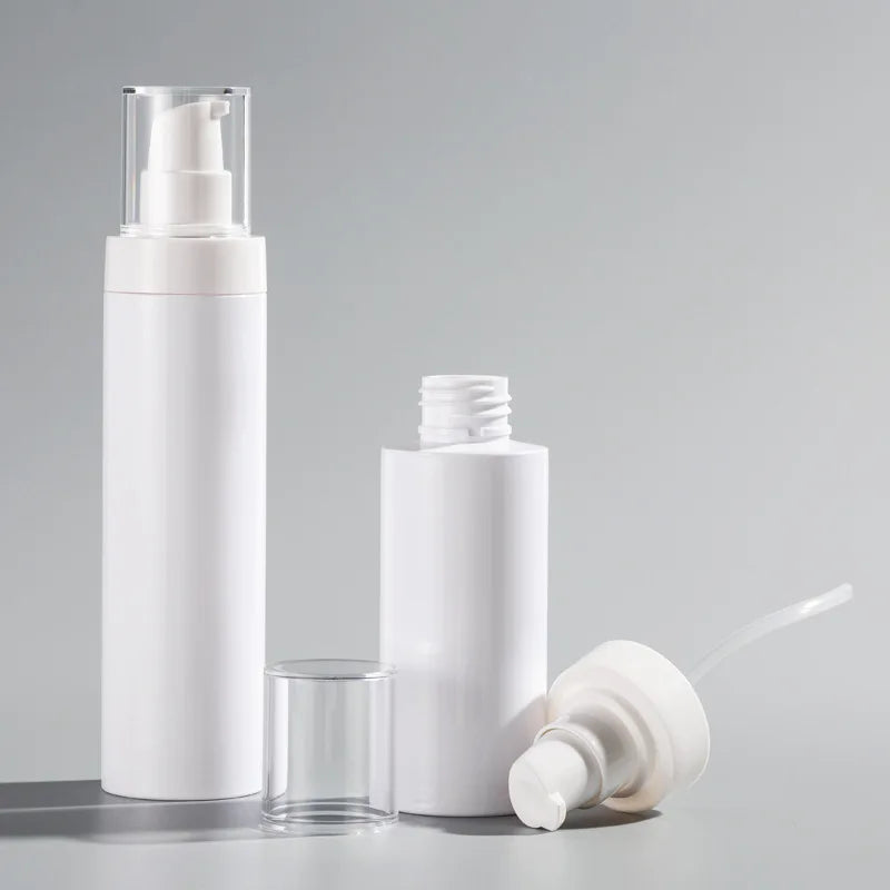 Wholesale Matte White PET Plastic 80ml 100ml 120ml 150ml Emulsion Press Cosmetics Bottle Customizable Foaming Lotion Container
