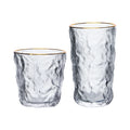 Wholesale Hand-made Glacier Embossed Frosted Glass Cups Reusable Dishwasher Safe Cold Drink Juice Mug