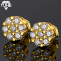 Hot Sale Fashion 18K Gold Plated 925 Sterling Silver VVS Moissanite Diamond Honeycomb Screw Back Stud Earrings for Men