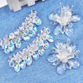 Luxurious AB Crystal Flower Shoes Patch Wedding Bridal Dress Belt Sewing Rhinestone Applique Trim