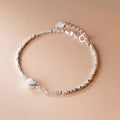 Love Heart Shape 925 Sterling Silver Charm Fine Jewelry Bracelets Women