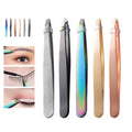 Hot Selling Leather Case Eyebrow Tweezers Factory Colorful Pointed Beauty Tool