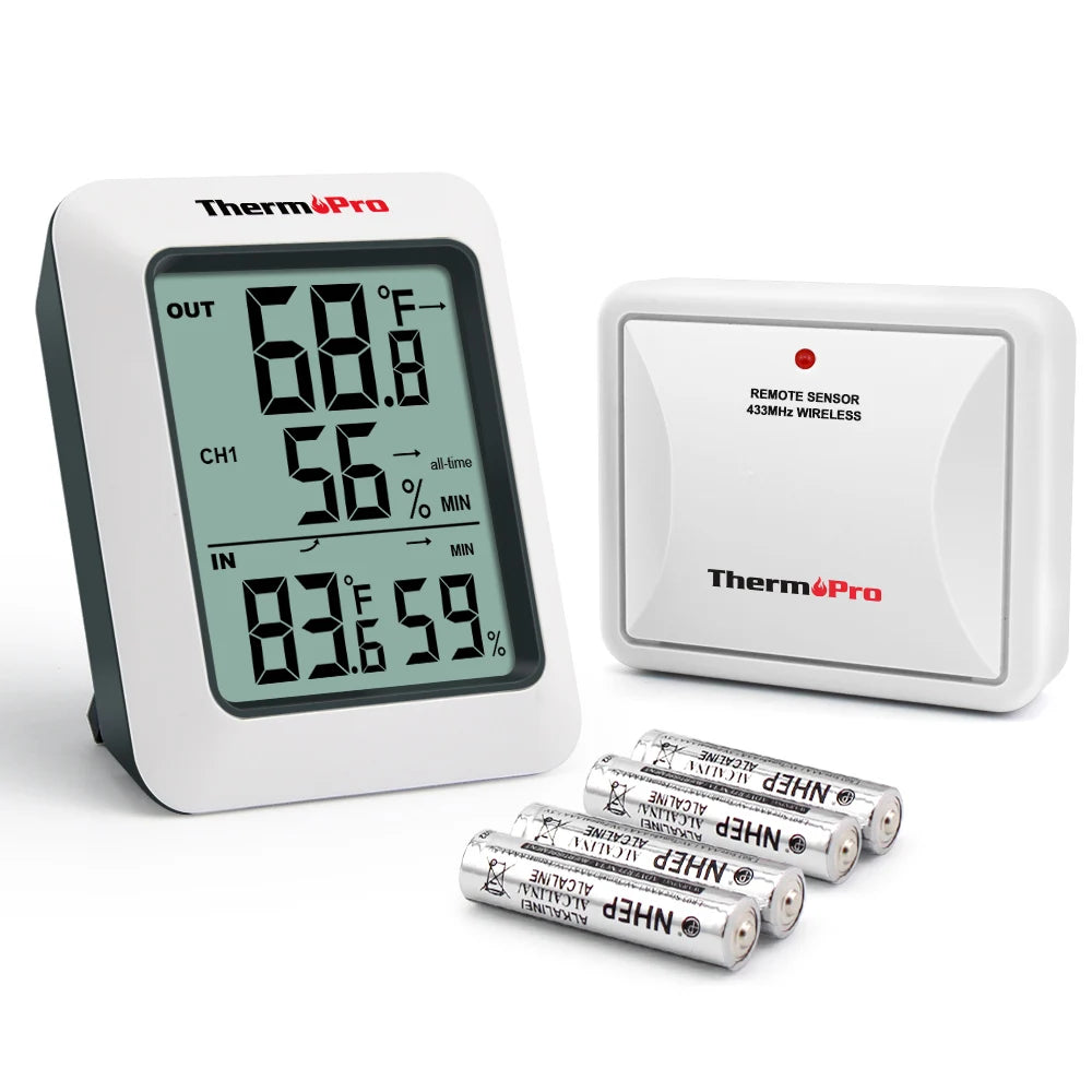 For ThermoPro TP60C High Accuracy Wireless Digital Thermometer Hygrometer Indoor Outdoor Plastic Design