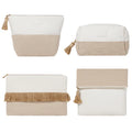 Wholesale Custom Professional Eco-Friendly Women's Travel Cosmetic Bag Large Capacity Durable Made Natural Bamboo Jute Fiber