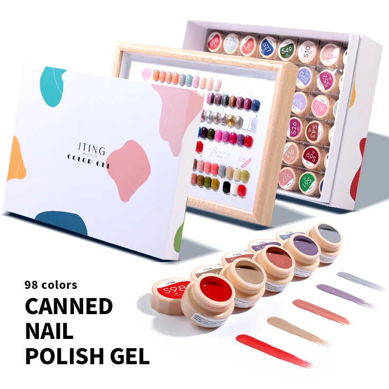 JTING Professional Wholesale Thick Japanese Style Gel Nail Polish Solid Color OEM Custom Gel Paint Japan Canned Cloth Gel