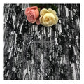 2024 Fashion Design Black Flower Knitted Fancy Tulle Mesh Sequin Lace Embroidery Fabric for Dress