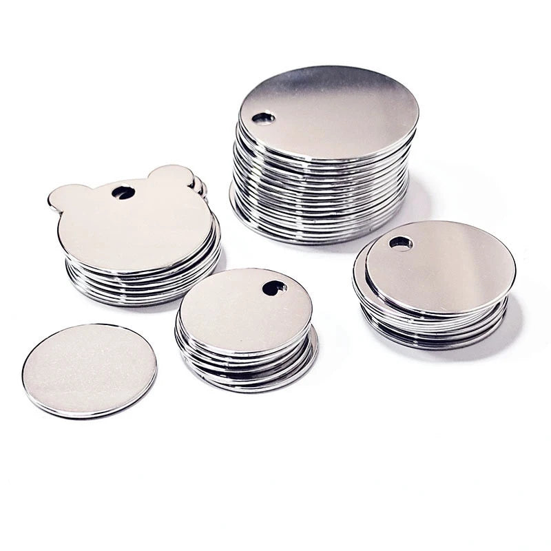 316 Stainless Steel Mirror Polished 6-20mm Disc Round Tag Charm Pendant for Bracelet Necklace DIY Jewelry Charm