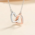 Halskette Silber  Tiny Gold Heart Necklace Heart Interlocking   Halskette 925 Silver Double-heart Clavicle Necklace