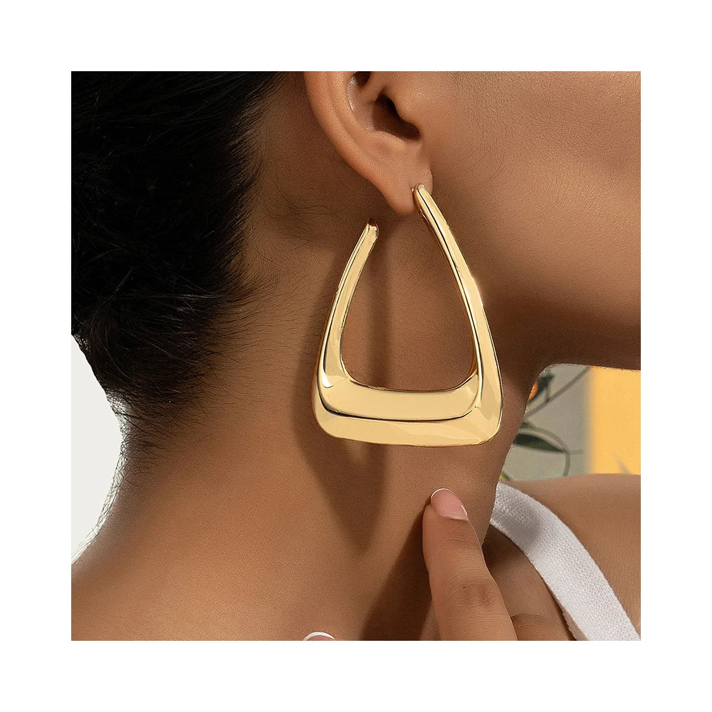 Fashion Charms Big Gold Designer Huggie Statement Earrings Extra Large Earrings Jewelry Women