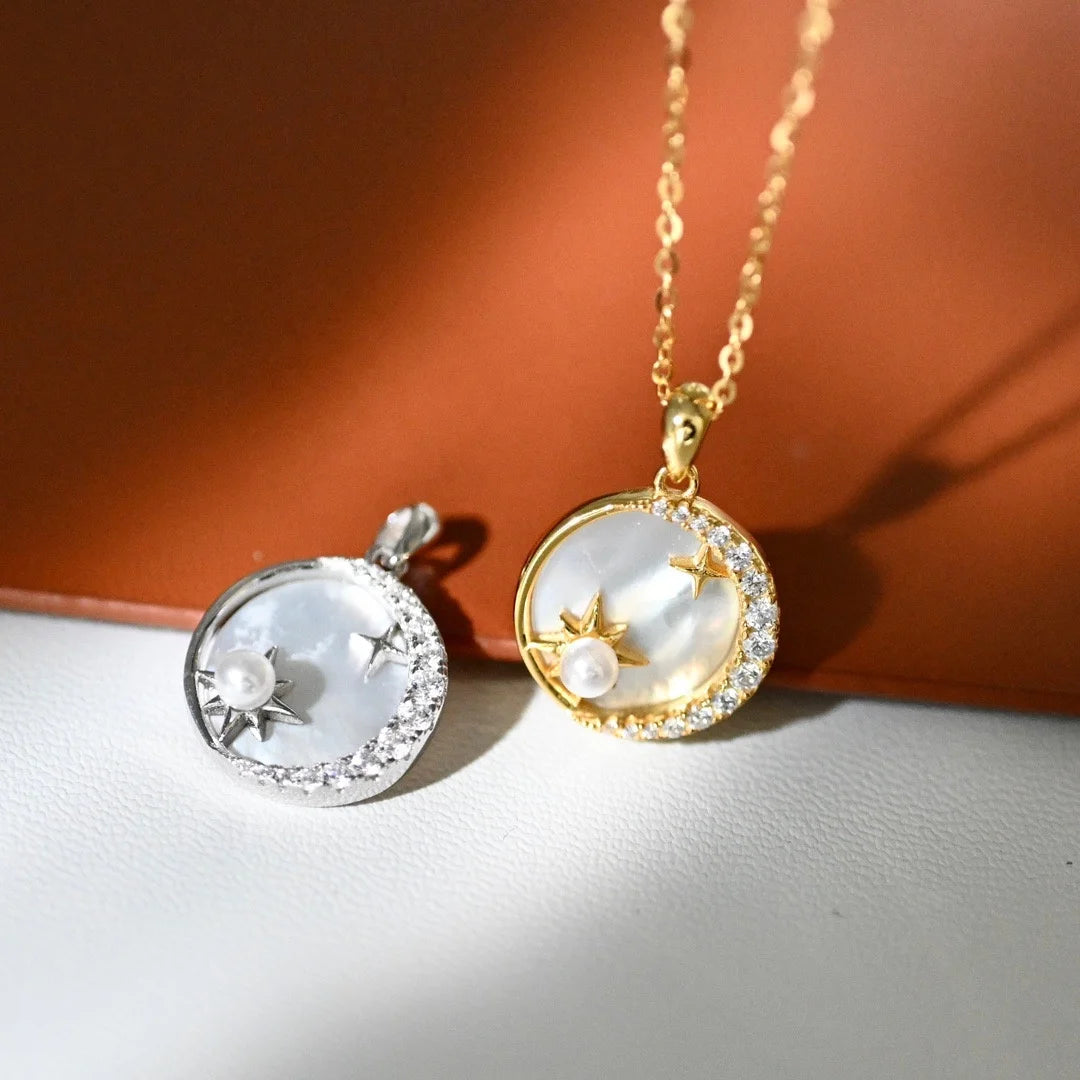 P1615 3-4mm DIY Natural  Freshwater Pearl Charm Pendant Necklace Accessory 925 Sterling Silver Jewelry for Women Without Chain