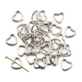 100pcs Alloy Tibetan Style Heart Beads Frame Hollow Silver Love Linking Rings Metal Beads