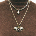 2025 New Arrival Bohemian Multi-layer Pearl and Micro Inlaid Zircon Animal Pendant Necklace Vintage Women Bee Dangle Necklaces