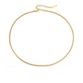 Simple Stainless Steel 14K Gold Plated 3MM Width 42CM Length Box Chain Choker Necklace Blank for Women's Gift