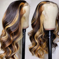 Real Thin Skin Ombre Blonde Wave Virgin Full Cuticle Aligned Human Hair HD Lace Front Wigs